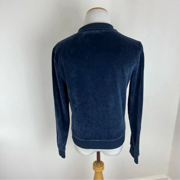 Aritzia Sunday Best Velour Zip Up Jacket Sweatshirt Hoodie Size M Blue - Picture 2 of 5
